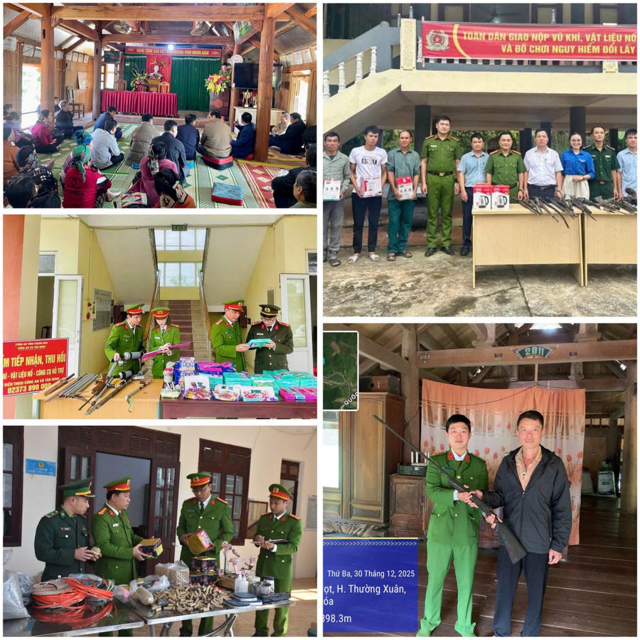 Với phương châm “đi từng ngõ, gõ từng nhà, rà từng đối tượng”, lực lượng Công an Thanh Hoá đã có nhiều cách làm hay, sáng tạo trong tuyên truyền, vận động thu hồi VK, VLN, CCHT mang lại hiệu quả.