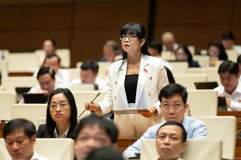 Đại biểu Trịnh Thị Tú Anh phát biểu tại phiên họp. Ảnh: Quochoi.vn