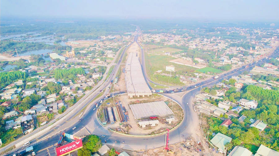 Nút&nbsp;giao Quốc lộ 51 trên cao tốc Bến Lức - Long Thành.