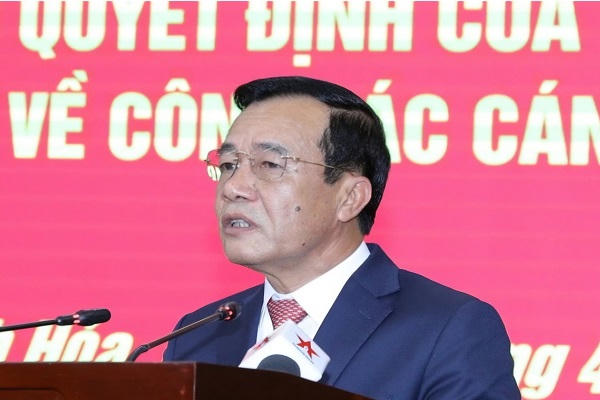 Bí thư Tỉnh ủy Thanh Hóa, ông Lê Đức Thái phát biểu nhận nhiệm vụ.