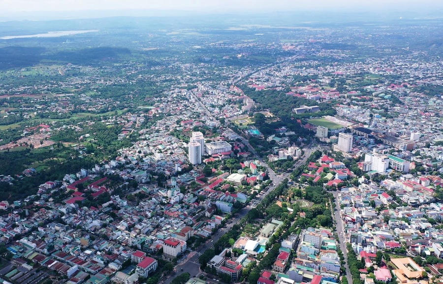 Một góc đô thị Buôn Ma Thuột (Đắk Lắk) nhìn từ trên cao