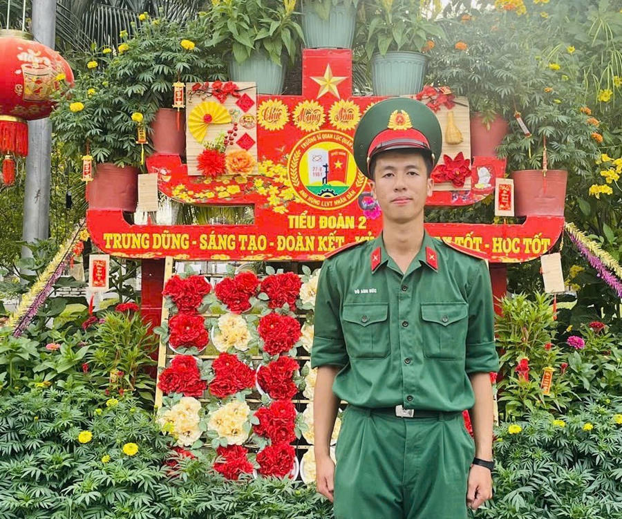 Trung sĩ Võ Anh Đức hiện là học viên Trường Sĩ quan Lục quân 2. 