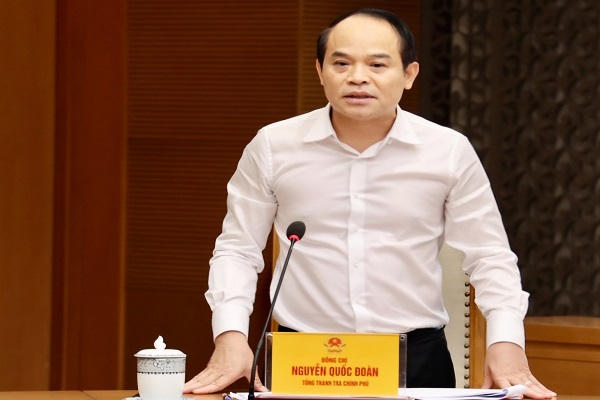 Tổng Thanh tra Chính phủ Nguyễn Quốc Đoàn phát biểu tại cuộc họp.