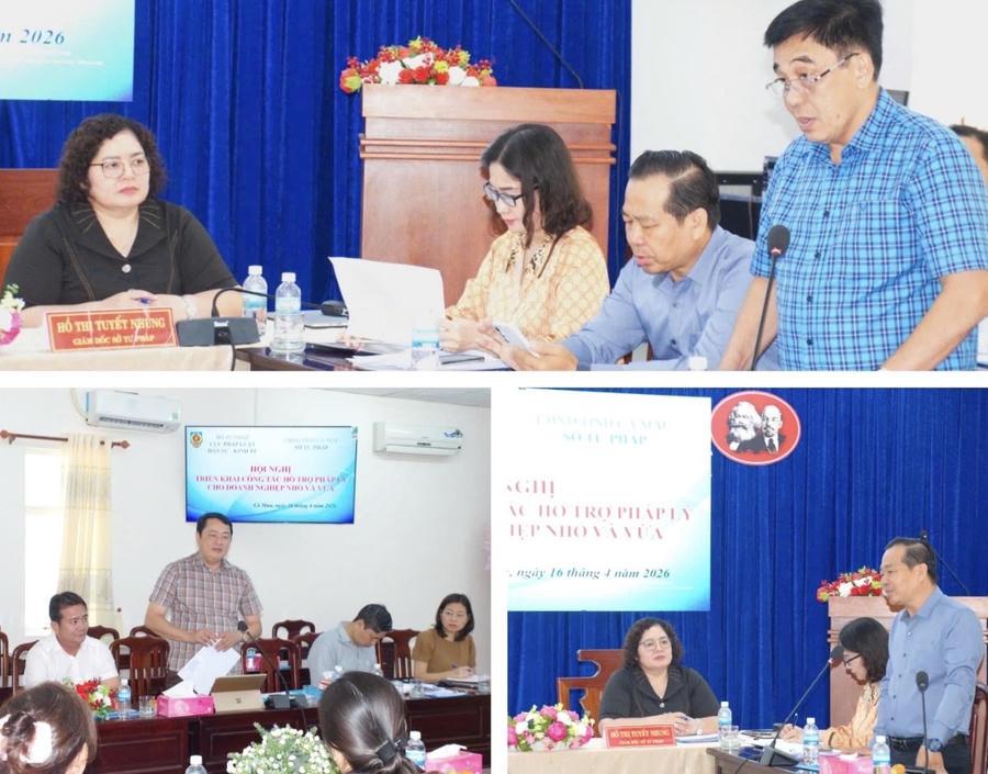 Đại diện lãnh đạo Sở Tài chính, Sở Nông nghiệp và Môi trường và Sở Công thương Cà Mau, phát biểu, thảo luận tại Hội nghị.