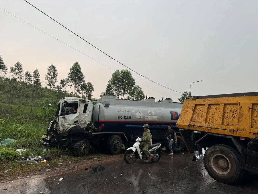 Hiện trường vụ tai nạn giao thông.