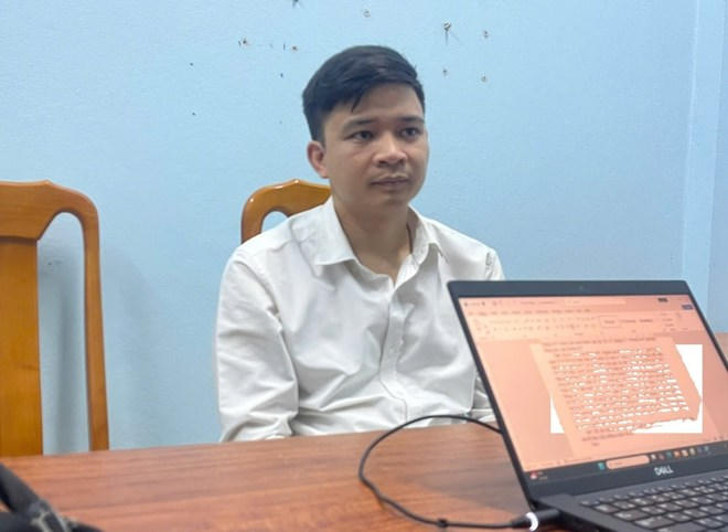 Nguyễn Duy Cường là đối tượng cầm đầu nhóm “Hội thánh của Đức Chúa Trời Mẹ” tại Quảng Trị. Ảnh: Công an Quảng Trị