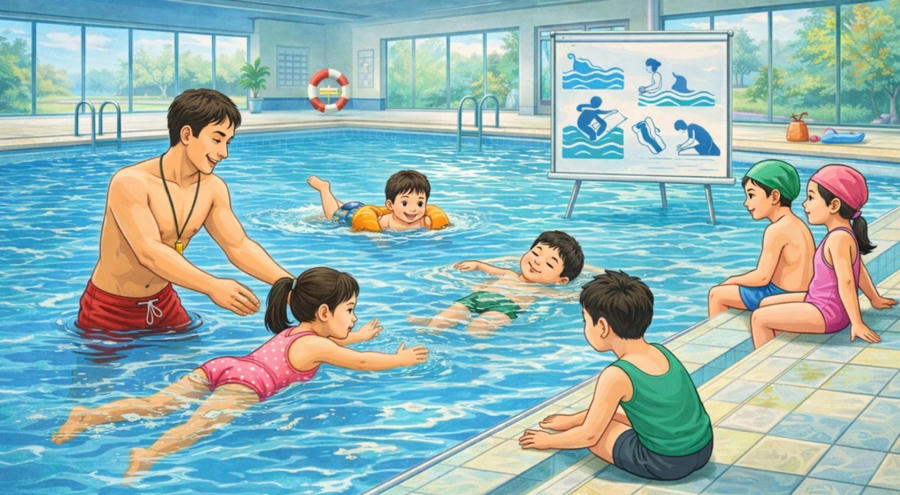 Trang bị kỹ năng bơi và kiến thức sơ cứu ban đầu cho trẻ em.