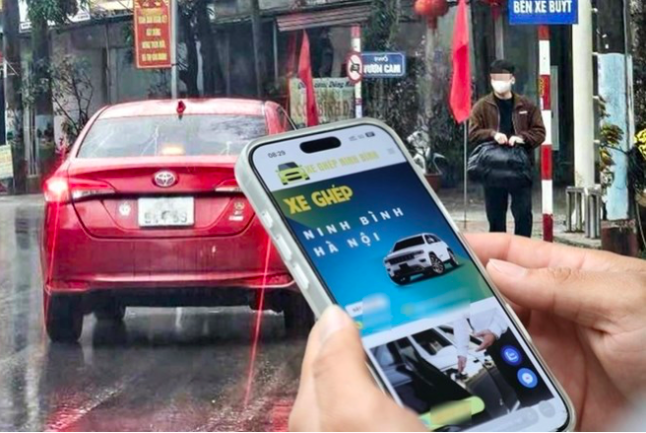 "Xe ghép" thường có biển trắng, trong hình là ô tô vi phạm được công an ghi hình lại. Ảnh: Công an Hà Nội