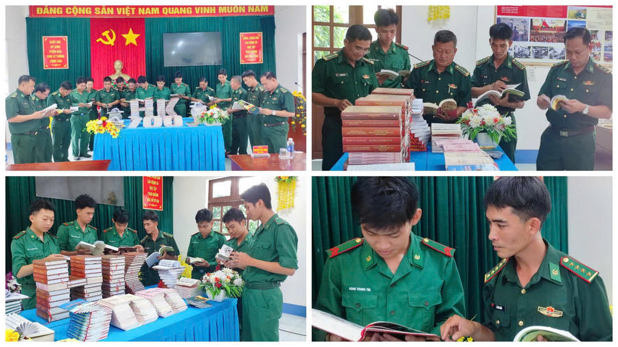 Lãnh đạo, cán bộ, chiến sĩ Đồn Biên phòng Hòn Khoai tích cực hưởng ứng Ngày Sách và Văn hóa đọc Việt Nam (21/4).