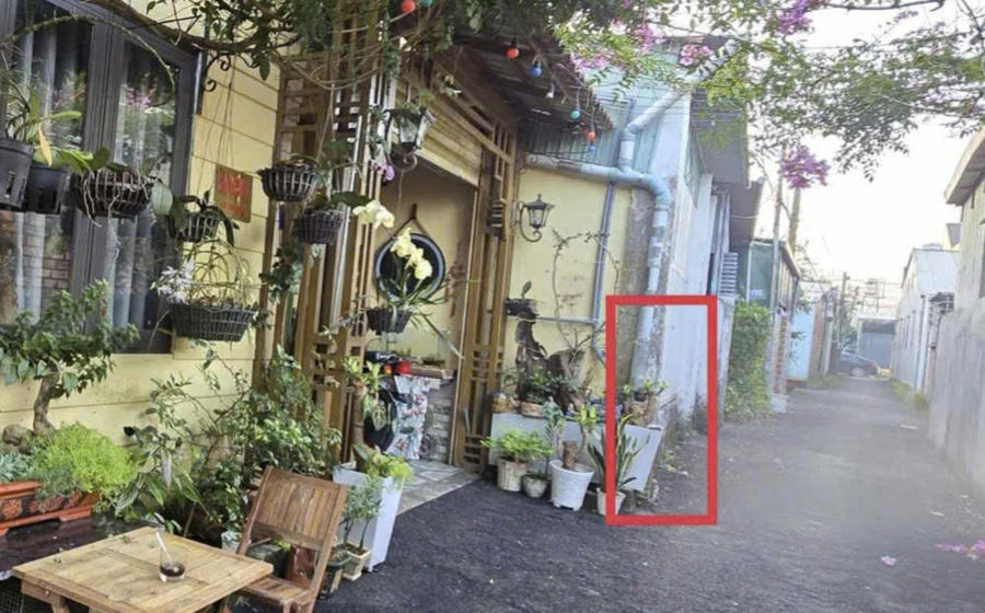 Khu vực ông L trồng cây trước cửa nhà và ông Duy cho rằng lấn lối đi dẫn đến mâu thuẫn. Ảnh: Hải Đường