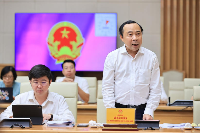 Bộ trưởng Bộ Khoa học và Công nghệ Vũ Hải Quân phát biểu - Ảnh: VGP