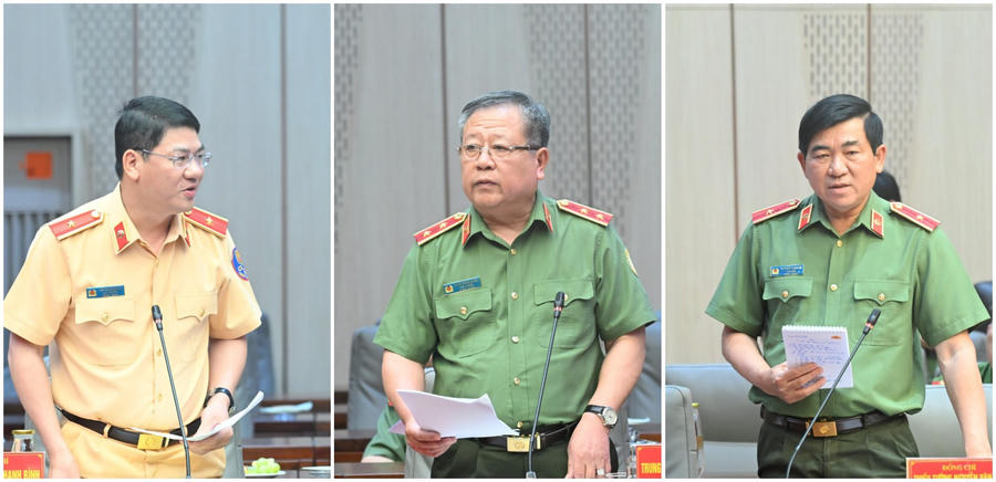 Các đại biểu tham luận tại phiên họp. Ảnh: BCA