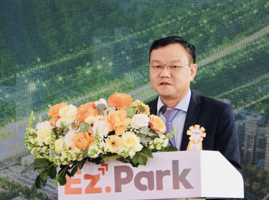 Ông Đào Mỹ, Phó Chủ tịch UBND tỉnh phát biểu tại lễ khởi công. Ảnh: Thanh Nga.