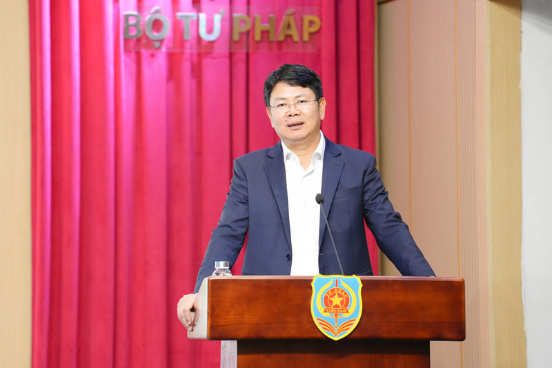 Thứ trưởng Nguyễn Thanh Tịnh phát biểu khai mạc Hội nghị. (Ảnh:&nbsp;moj.gov.vn)