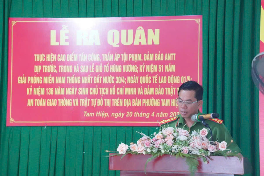 Các đại biểu phát biểu ý kiến tại Lễ ra quân.