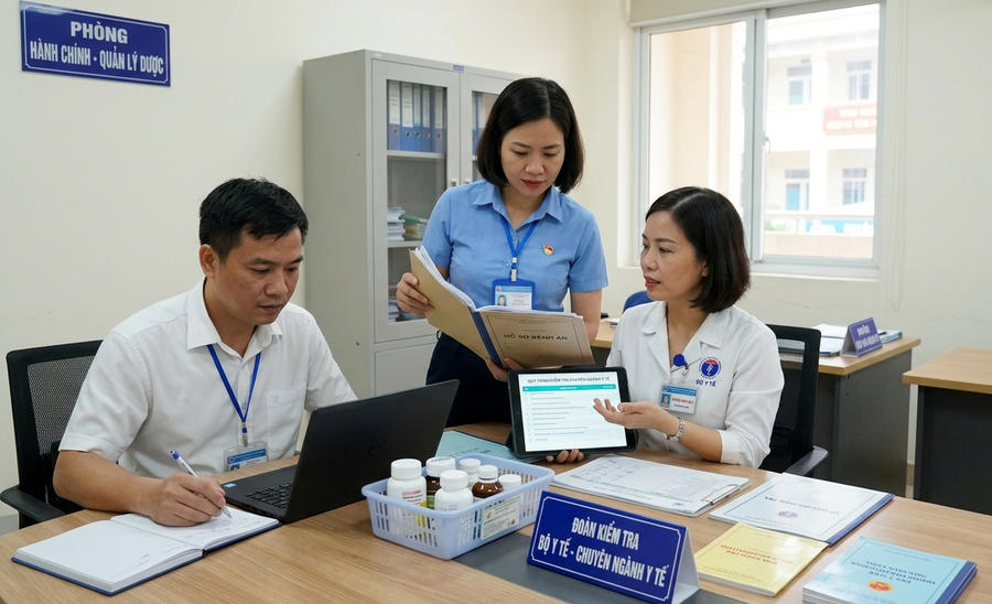 Bộ Y tế đang lấy ý kiến dự thảo Thông tư mới quy định chi tiết về quy trình kiểm tra chuyên ngành y tế. (Ảnh minh họa AI)