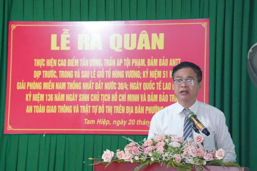 Các đại biểu phát biểu ý kiến tại Lễ ra quân.