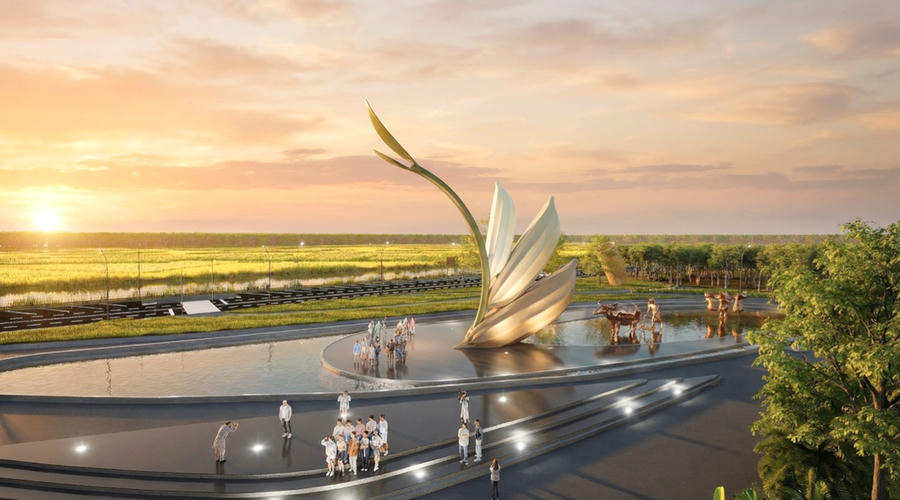 Kiến trúc Biểu tượng tôn vinh lúa nước tỉnh Cà Mau.