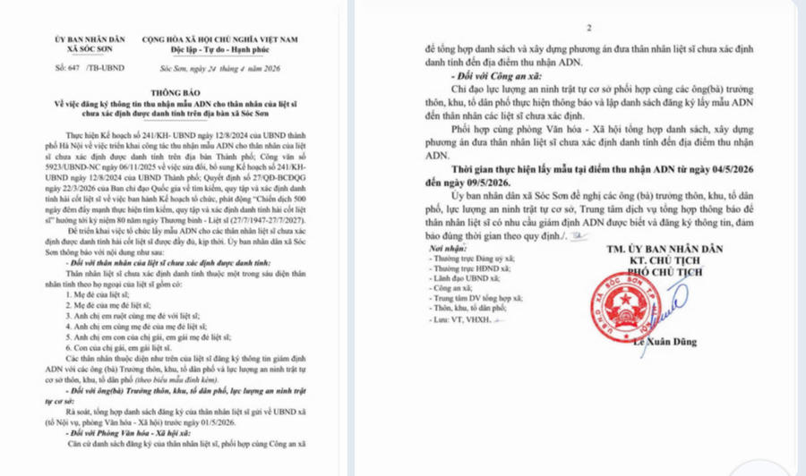 Việc triển khai thu nhận mẫu ADN không chỉ có ý nghĩa khoa học mà còn mang giá trị nhân văn sâu sắc
