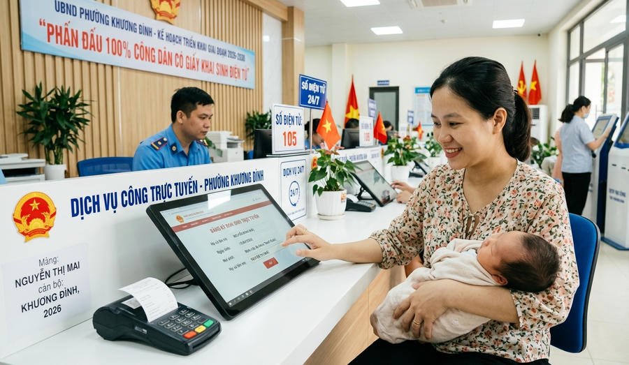 UBND phường Khương Đình vừa ban hành kế hoạch triển khai Chương trình hành động quốc gia về đăng ký và thống kê hộ tịch nhằm đảm bảo quyền lợi hợp pháp cho người dân. (Ảnh minh họa AI)