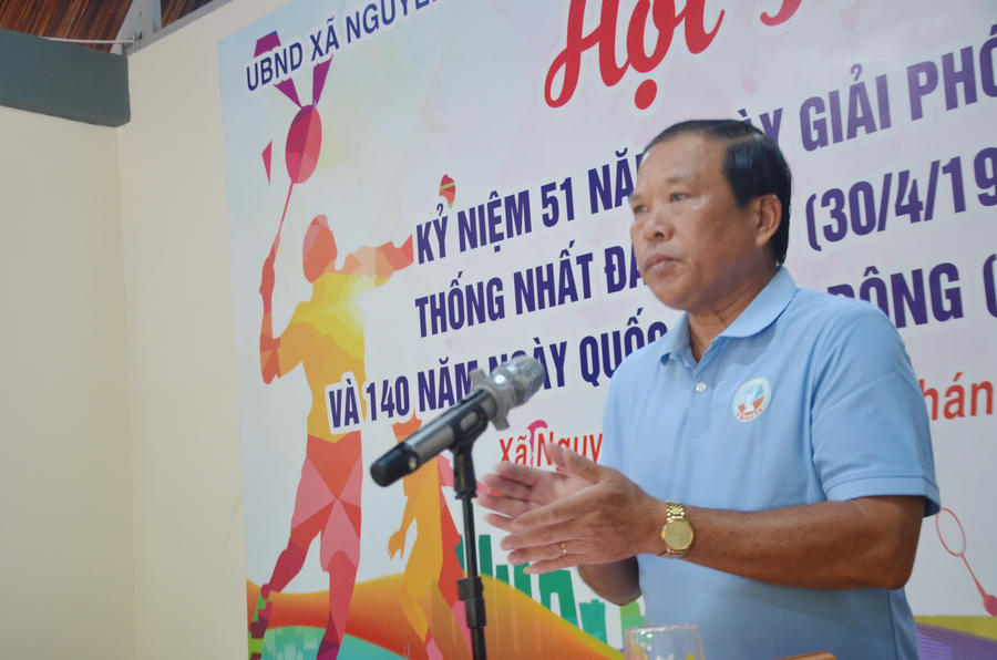 Ông Trần Ngọc Thảo – Chủ tịch kiêm Giám đốc Công ty TNHH MTV Lâm nghiệp U Minh Hạ Cà Mau phát biểu khai mạc Hội thao.