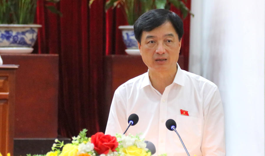 Ông Nguyễn Duy Ngọc – Ủy viên Bộ Chính trị, Trưởng Ban Tổ chức Trung ương phát biểu tại Hội nghị