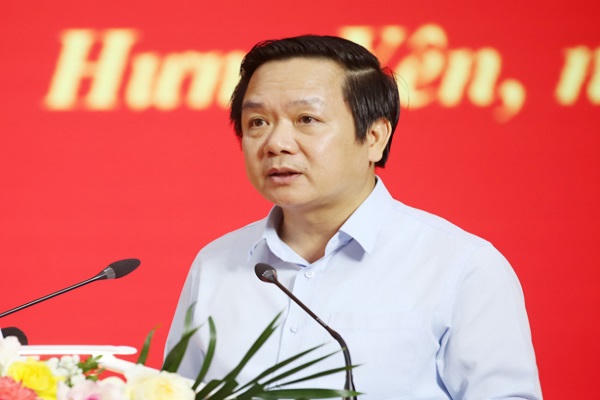 Ông&nbsp;Phạm Quang Ngọc, Ủy viên Ban Chấp hành Trung ương Đảng, Bí thư Tỉnh ủy phát biểu tại hội nghị.