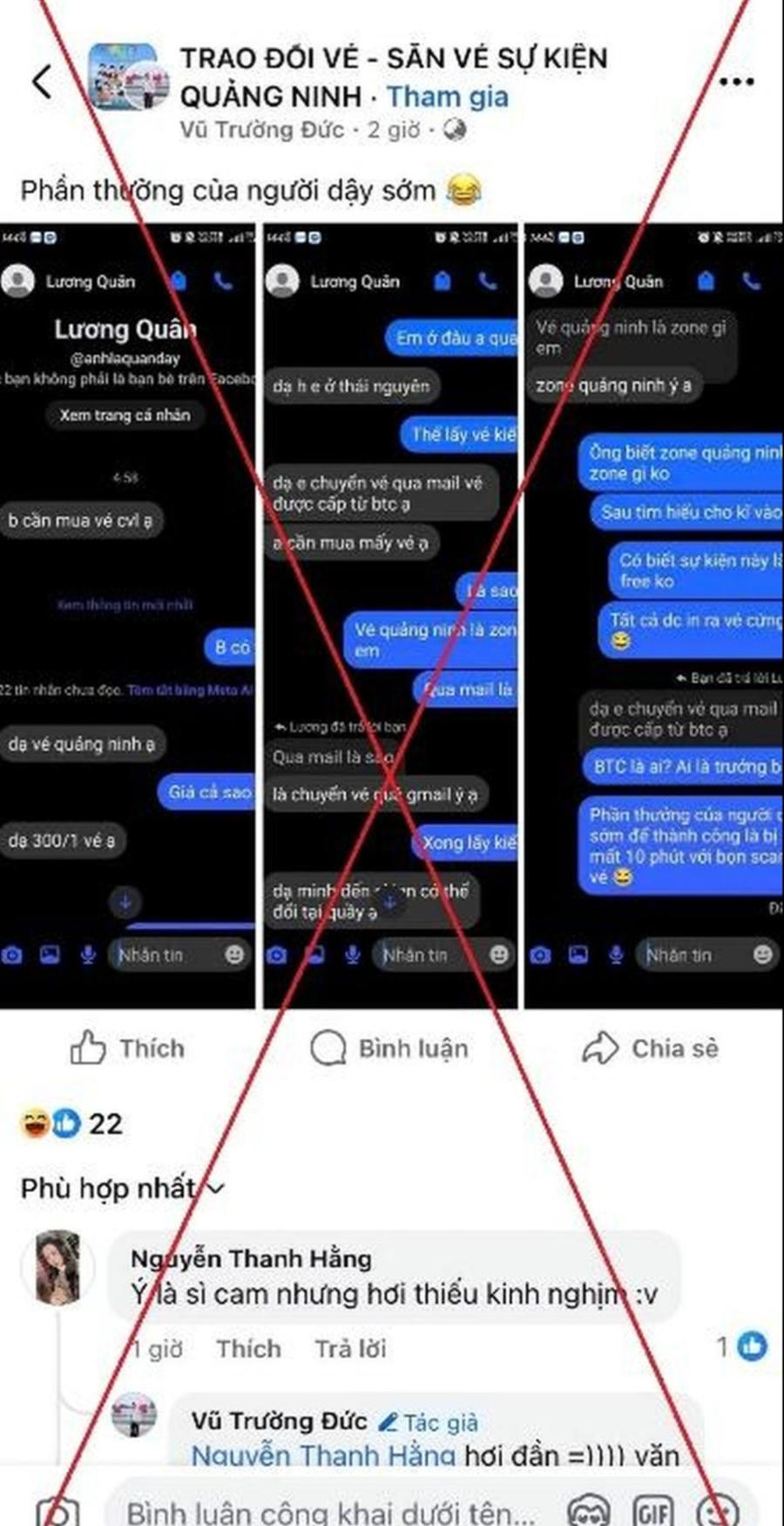 Một bài đăng rao bán vé Carnaval Hạ Long 2026 trên mạng xã hội được cơ quan chức năng cảnh báo có nguy cơ lừa đảo.