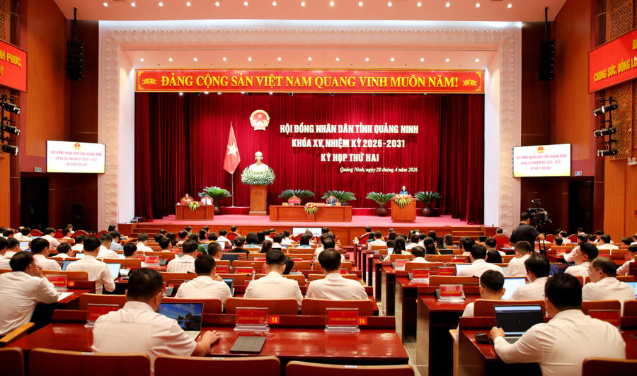 HĐND tỉnh Quảng Ninh khóa XV tổ chức Kỳ họp thứ 2, nhiệm kỳ 2026 - 2031, ngày 28/4/2026.