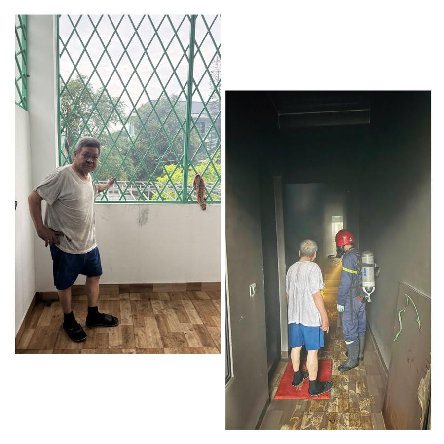 Cụ ông thoát nạn trong đám cháy nhờ lối thoát hiểm thứ hai.