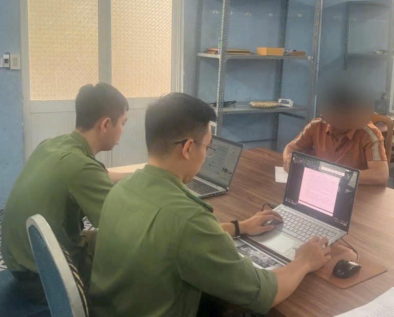 Người đàn ông tại cơ quan Công an. (Ảnh: CAHP)