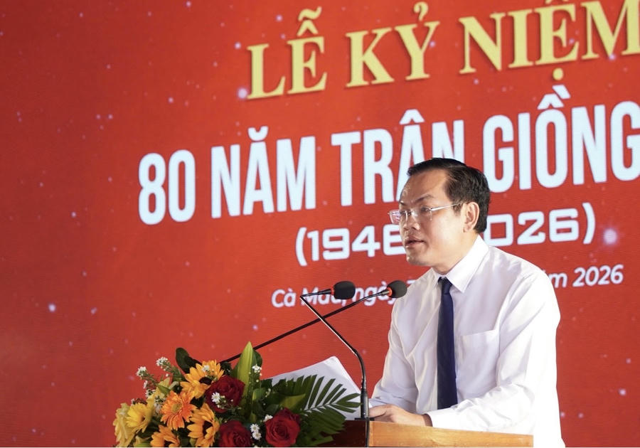 Ông Ngô Vũ Thăng - Phó Chủ tịch UBND tỉnh Cà Mau phát biểu tại Lễ kỷ niệm.