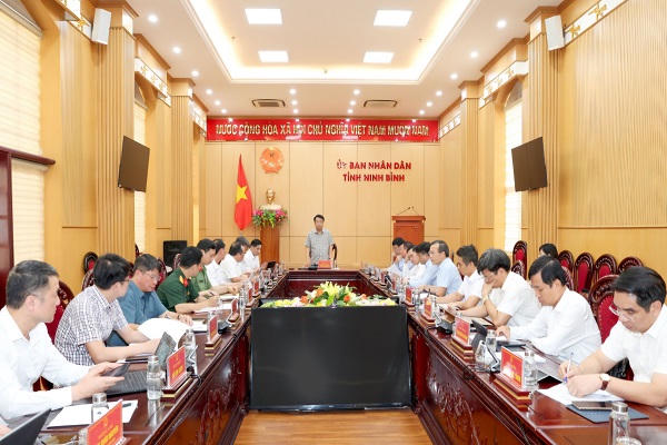 Ông Nguyễn Thanh Bình, Phó Bí thư Tỉnh ủy, Chủ tịch UBND tỉnh Ninh Bình phát biểu chỉ đạo tại hội nghị.
