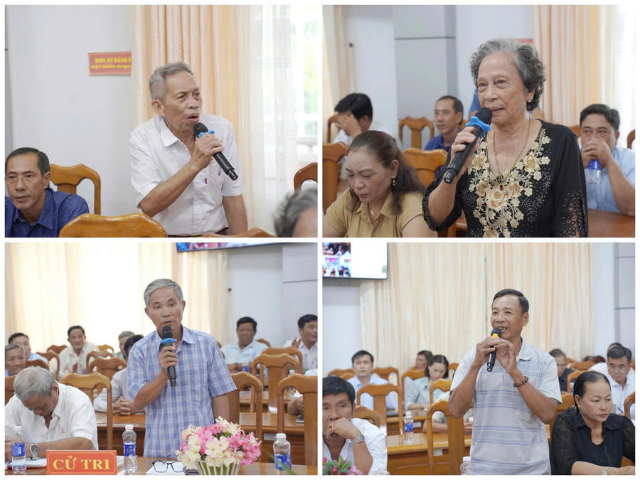 Cử tri phát biểu, kiến nghị nhiều vấn đề thiết thực, gắn với đời sống dân sinh và phát triển kinh tế - xã hội địa phương.