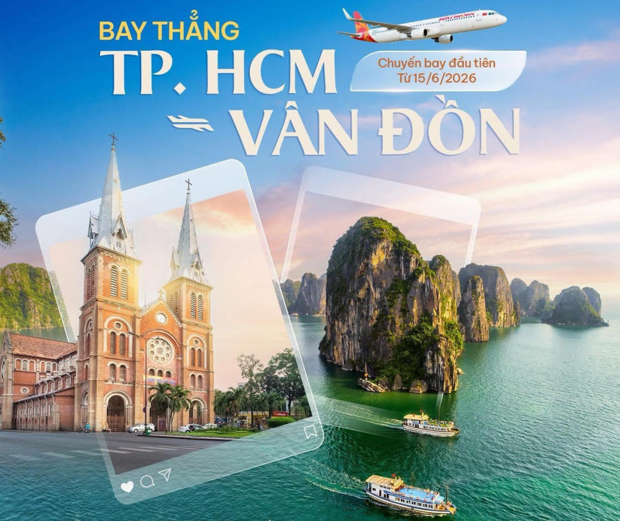 Sun PhuQuoc Airways chính thức mở bán đường bay thẳng kết nối đặc khu Vân Đồn đến thành phố Hồ Chí Minh.