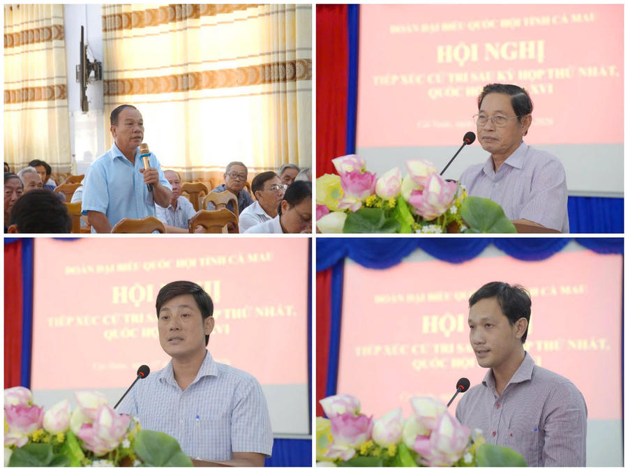 Cử tri phát biểu, kiến nghị nhiều vấn đề thiết thực, gắn với đời sống dân sinh và phát triển kinh tế - xã hội địa phương.