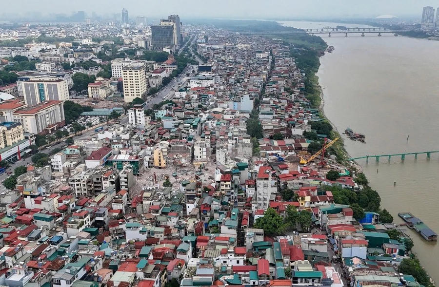 Khu vực dân cư ngoài đê thuộc phường Hồng Hà, TP Hà Nội.