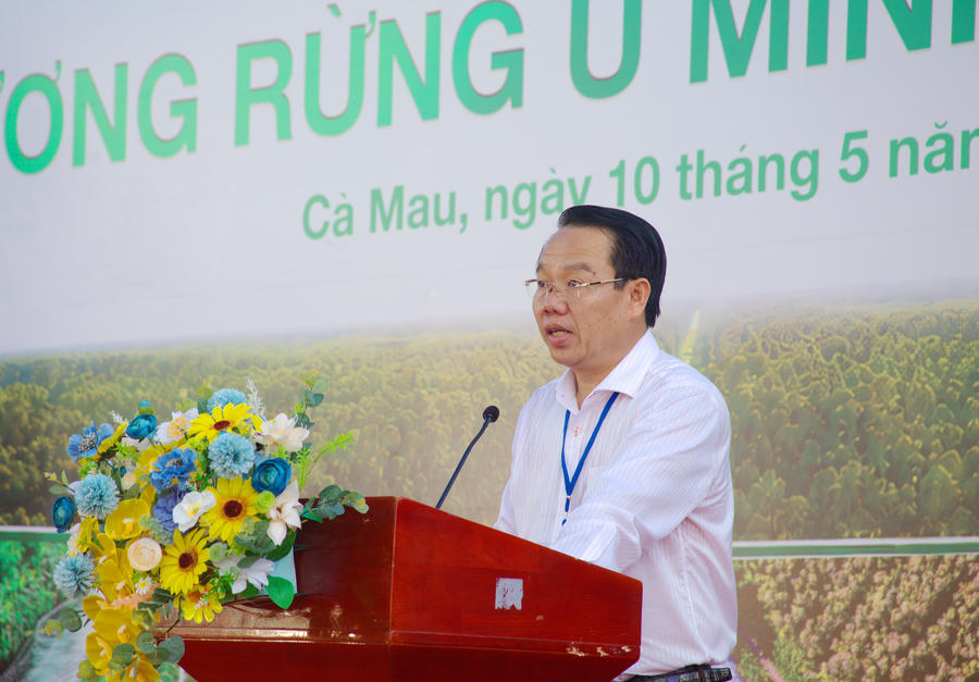Ông Trần Công Hoằng - Giám đốc Vườn Quốc gia U Minh Hạ, phát biểu khai mạc.