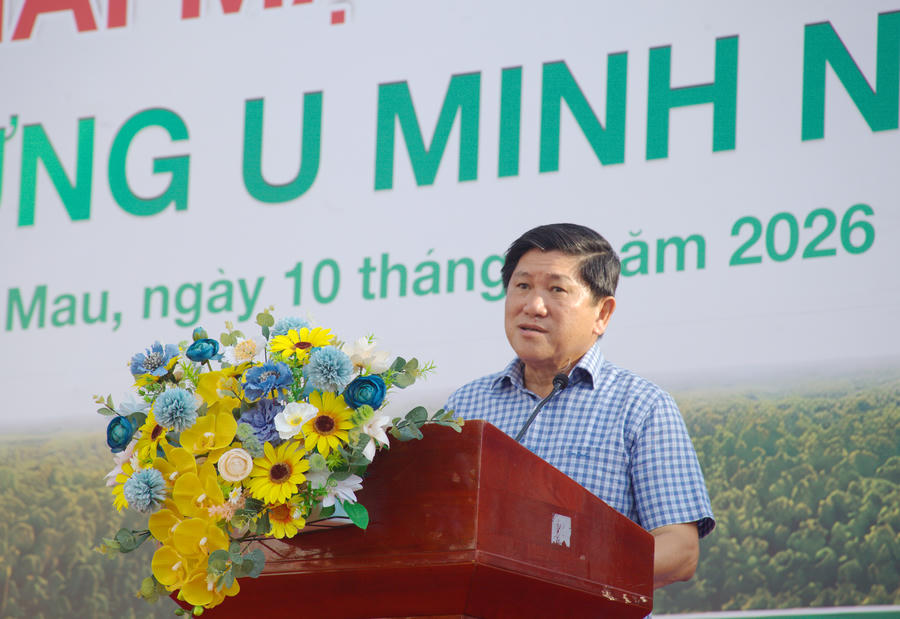 Ông Lê Văn Sử - Phó Chủ tịch UBND tỉnh Cà Mau, phát biểu tại buổi lễ.