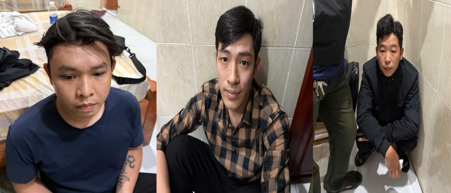 Ba đối tượng đang bị tạm giữ.