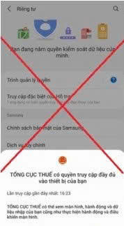 Trang lừa đảo khiến chị T. sập bẫy các đối tượng giả danh cán bộ thuế. (Ảnh: Công an TP Huế)