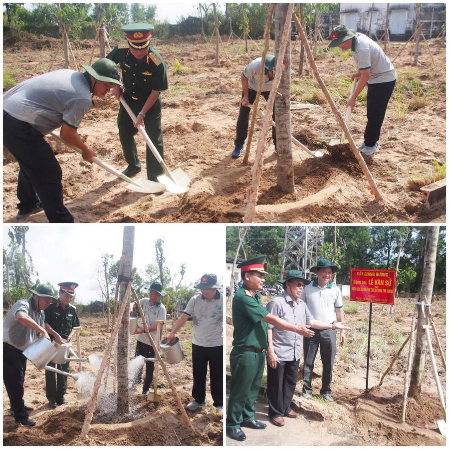 Các đại biểu tham gia nghi thức trồng cây hưởng ứng phong trào “Tết trồng cây đời đời nhớ ơn Bác Hồ”.