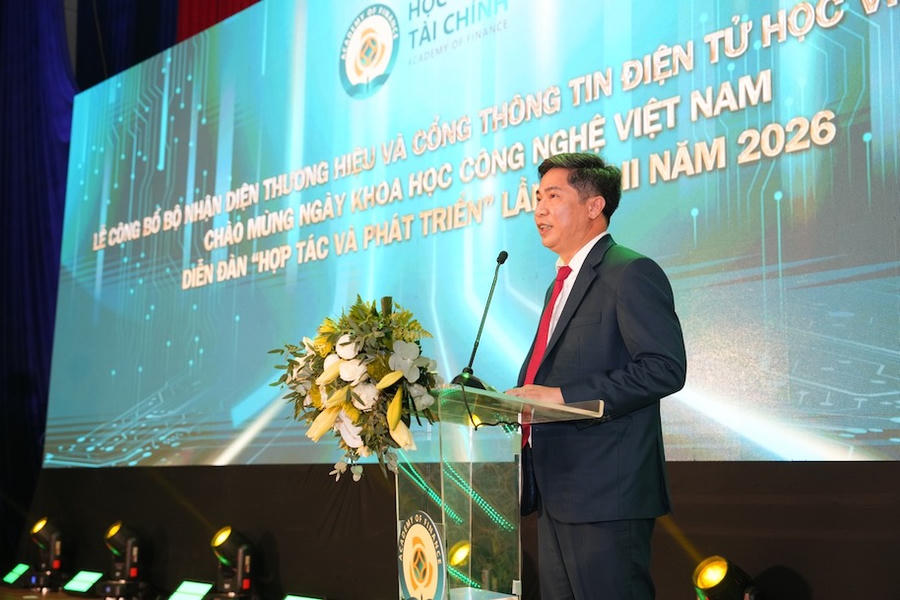 NGƯT.PGS.TS Nguyễn Đào Tùng - Giám đốc Học viện Tài chính phát biểu. Ảnh: BTC