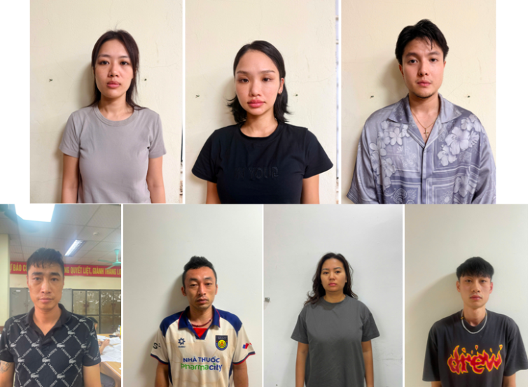 Các đối tượng trong vụ Tổ chức sử dụng trái phép chất ma túy xảy ra tại khu vực bãi tắm Tùng Thu (Đặc khu Cát Hải). Ảnh Công an TP Hải Phòng Các đối tượng trong vụ Tổ chức sử dụng trái phép chất ma túy xảy ra tại khu vực bãi tắm Tùng Thu (Đặc khu Cát Hải). Ảnh Công an TP Hải Phòng