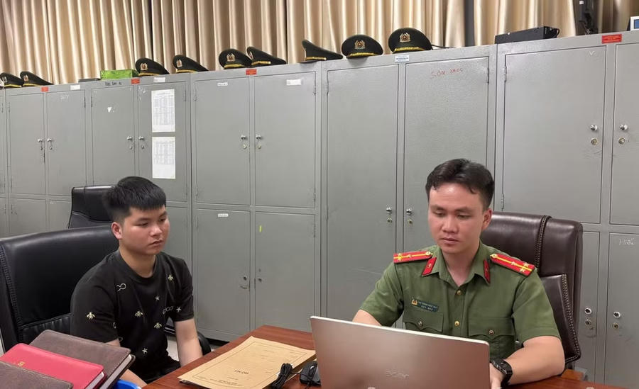 Cơ quan Công an làm việc với đối tượng Vương Thành Nam.
