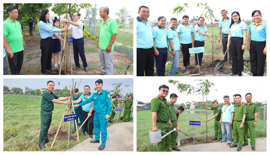 Các đại biểu đã cùng nhau trồng cây xanh trong khuôn viên công viên, hưởng ứng “Trồng cây đời đời nhớ ơn Bác Hồ” và phong trào “Thành phố muôn sắc hoa”.
