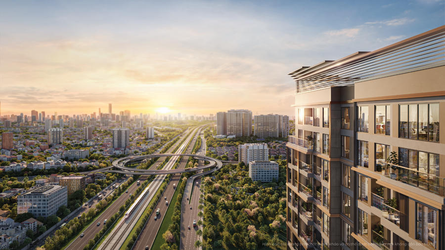 Tầm nhìn panorama  khoáng đạt từ tòa Sky 3 – Imperia Sky Park.