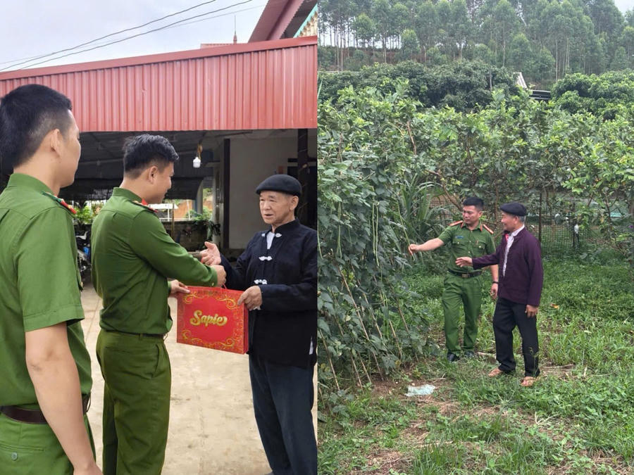 Công an các xã Đèo Gia và Lục Ngạn tăng cường xuống cơ sở nắm bắt tình hình an ninh, trật tự.