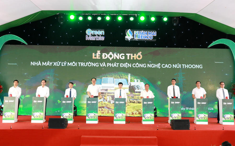 Lễ động thổ Nhà máy điện rác Núi Thoong công suất 2.000 tấn/ngày đêm.