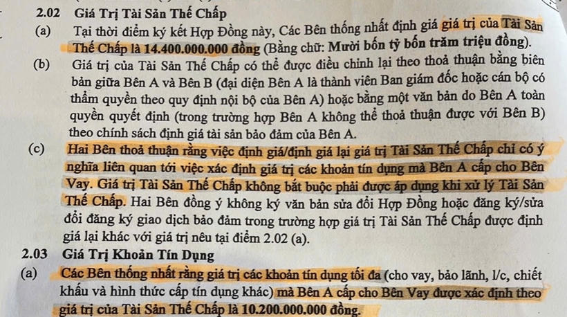 Hợp đồng thế chấp số 13.112201/HĐTC, đây là 2 đoạn so sánh có dấu hiệu cắt xén.